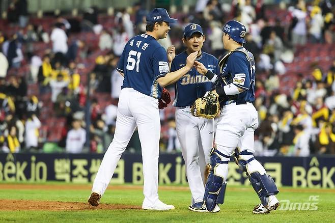 NC 다이노스가 22일 열린 2025 KBO리그 잠실 LG 트윈스전에서 6-5로 승리, 3연패에서 탈출했다. (NC 다이노스 제공)