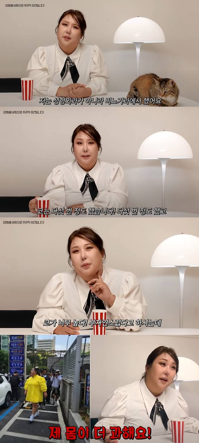 풍자가 성형수술 후기를 남겼다. 유튜브 채널 '풍자테레비' 캡처.