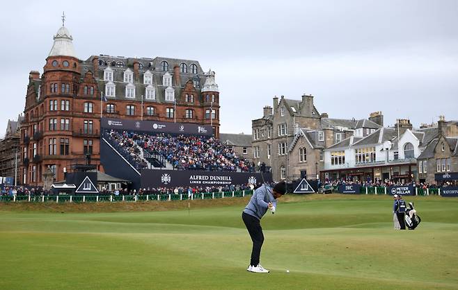 지난해 10월 스코틀랜드에 있는 세인트앤드루스 올드 코스에서 DP월드투어 알프레드 던힐 링크스 챔피언십이 열리고 있다. 게티이미지코리아