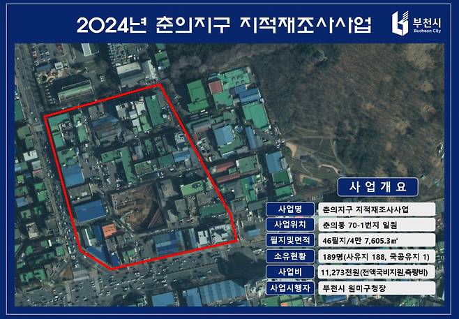 춘의지구 지적재조사사업 구간./사진제공=부천시