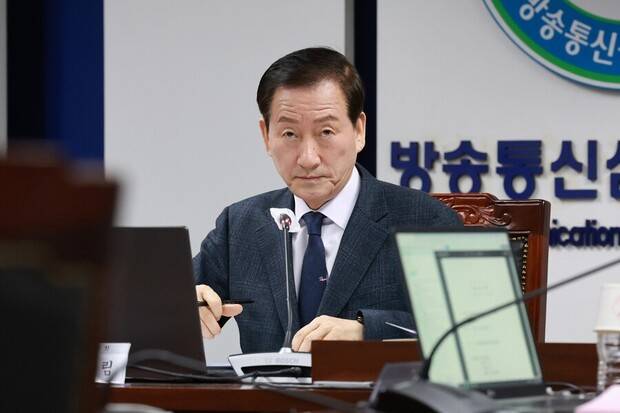 25일 사의를 표명한 류희림 방송통신심의위원장. 김혜윤 기자 unique@hani.co.kr