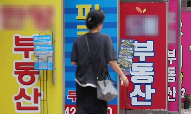 서울 시내 한 상가에 밀집한 공인중개업소 모습. /사진=연합뉴스