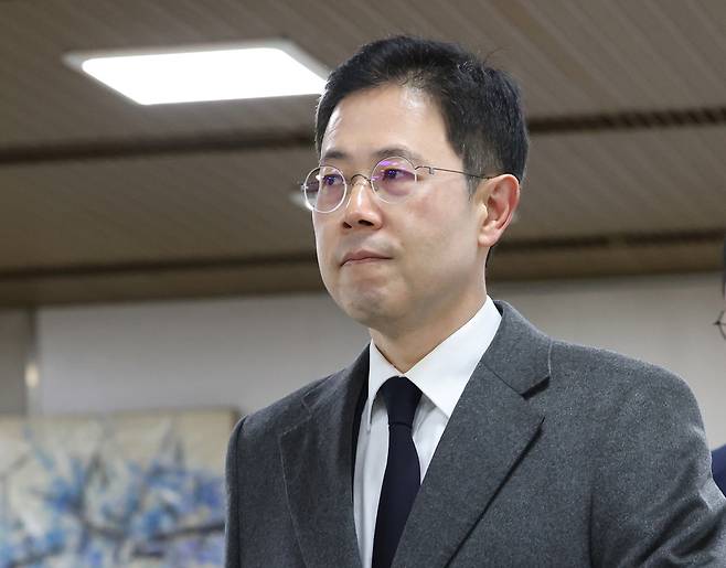 손준성 검사장이 지난해 12월6일 서울고법에서 열린 2심 선고공판에 출석하는 모습. 뉴스1