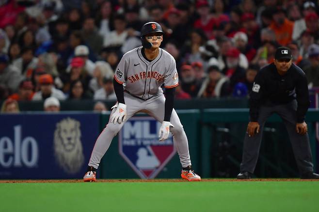 샌프란시스코 자이언츠 이정후가 5경기 연속 안타를 기록했다. 사진은 2025시즌 샌프란시스코 자이언츠에서 활약 중인 이정후의 모습. /사진=로이터