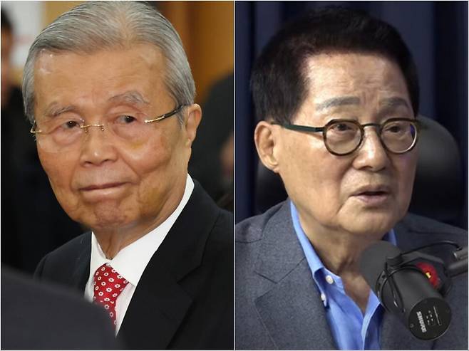 김종인 전 국민의힘 비상대책위원장, 박지원 더불어민주당 의원. 연합뉴스, 한겨레TV