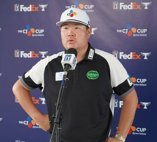 2025년 미국프로골프(PGA) 투어 더 CJ컵 바이런 넬슨 대회에 출전한 임성재 프로가 1라운드 경기 후 인터뷰하는 모습이다. 사진제공=CJ그룹