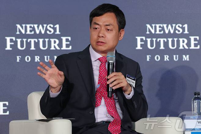 왕이웨이 런민대학교 국제관계연구소장이 7일 서울 여의도 페어몬트 호텔에서 열린 뉴스1 미래포럼에서 토론에 참석해 발언하고 있다. ‘트럼프 2.0과 新한국:위기 극복 해법 찾기’를 주제로 열린 이번 포럼은 뉴스1 주최로 열렸다. ⓒ News1 박세연 기자