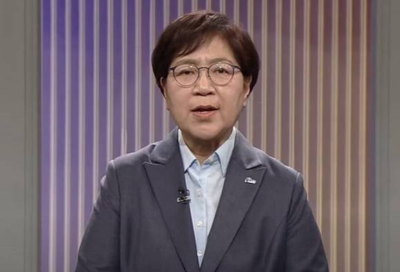 더불어민주당 정강·정책 방송 연설에 나선 정은경 총괄선대위원장. / 사진=KBS 방송 화면 캡처