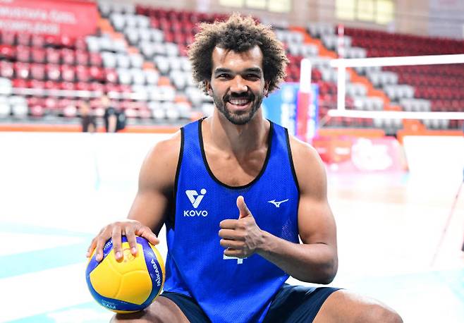 KOVO 남자부 외국인선수 트라이아웃에 도전한 마이클 아히. 사진=KOVO