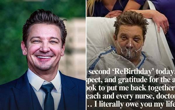 어벤져스 시리즈 슈퍼 히어로 '호크아이'로 잘 알려진 할리우드 배우 제레미 레너(54)가 2년 전 제설차 사고 당시 '임사 체험'을 했다고 고백했다./사진=제레미 제너 SNS 캡처