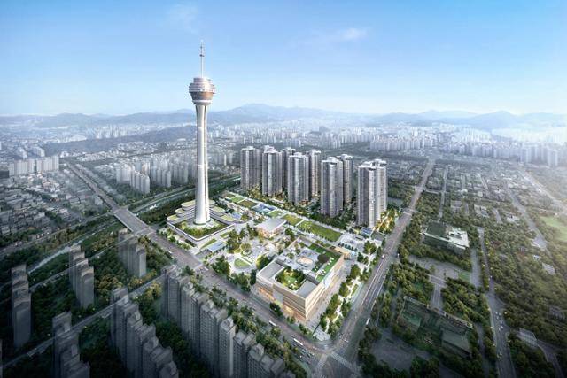 전북 전주시 효자동 옛 대한방직 부지의 관광타워복합개발단지 조감도. 자광 제공