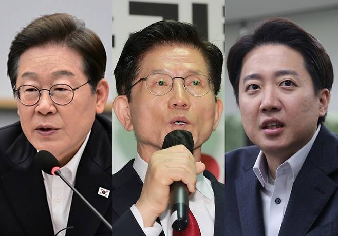 왼쪽부터 더불어민주당의 이재명, 국민의힘의 김문수, 개혁신당의 이준석 대선 후보 ⓒ연합뉴스