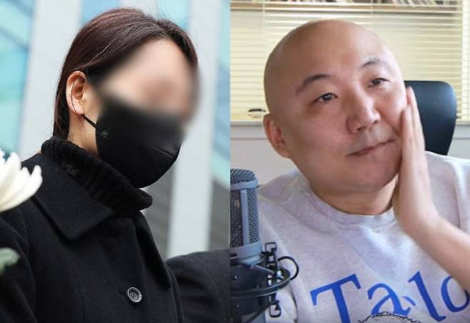 웹툰 작가 주호민 씨(오른쪽), 입장문 발표하는 ‘주호민 아들 정서학대’ 1심 유죄 특수교사 (사진=치지직 방송 캡처, 연합뉴스)