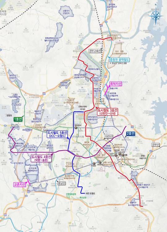 지난 9일 공개된 대전 도시철도망 구축계획(안). 대전시 제공
