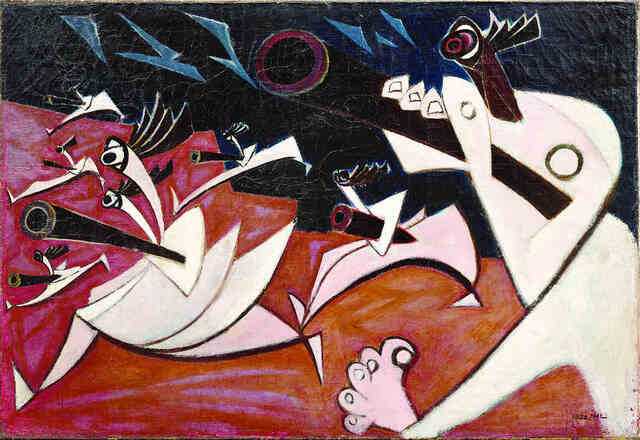 변영원, '반공여혼'(1952, 캔버스에 유화 물감, 77.5×114.3㎝).