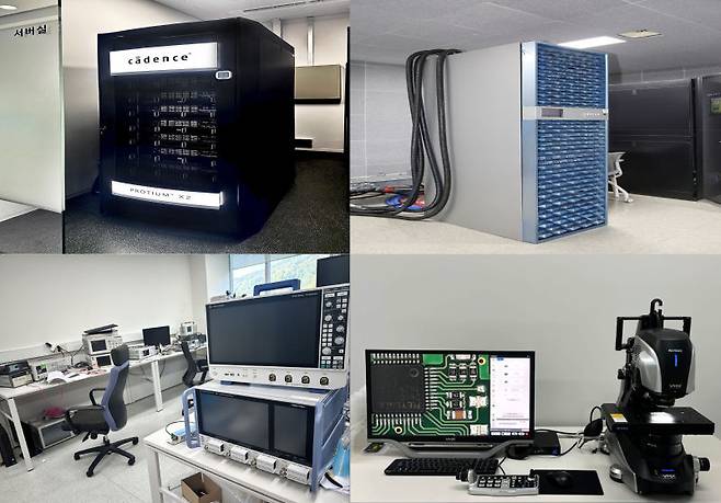 제2판교 성남글로벌융합센터 시스템반도체 개발지원센터 내 구비된 주요 첨단 검증 장비들./사진제공=성남시