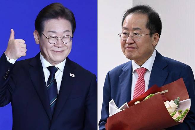 이재명 더불어민주당 대선 후보(왼쪽), 홍준표 전 대구시장 (사진=뉴스1)