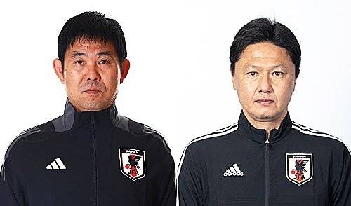모리야스 하지메 일본축구대표팀 감독(왼쪽)과 오이와 고 일본 U-23 대표팀 감독은 일본축구의 높아진 경쟁력에 자신감이 넘친다. 6월과 9월 일정을 놓고 벌써부터 구체적인 청사진을 제시했다. 사진출처|일본축구협회