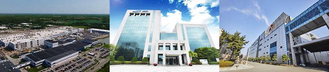 (왼쪽부터)LG에너지솔루션 미시간법인, 삼성SDI 기흥 본사, SK온 서산공장. (사진=각 사)