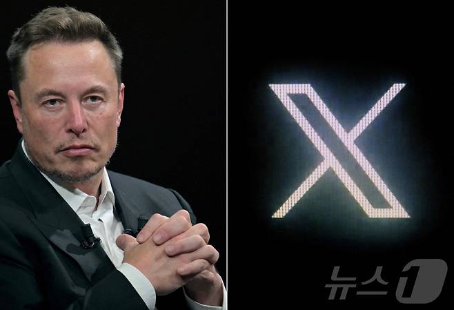 일론 머스크와 X 로고 ⓒ AFP=뉴스1
