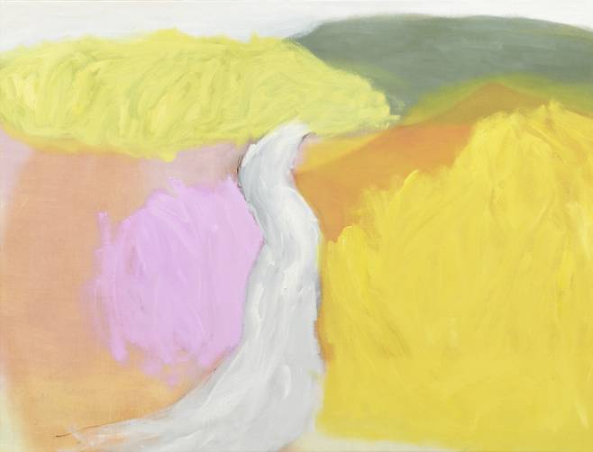 윤종숙, Spring Mountain, 2025, Oil on canvas, 130 x 170 cm (리안 갤러리 서울 제공)