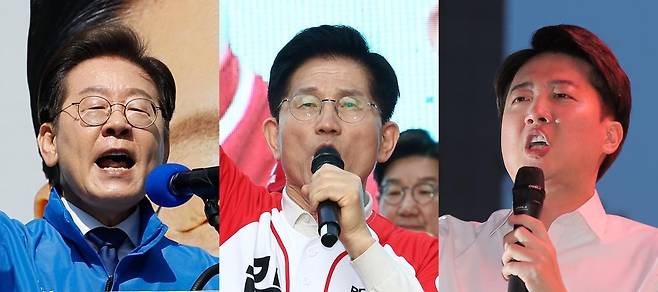 이재명 더불어민주당, 김문수 국민의힘, 이준석 개혁신당 대통령 후보. 뉴스1