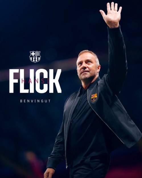 한지 플릭 감독. /사진=바르셀로나 공식 SNS 갈무리