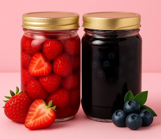 딸기청과 블루베리청. 사진|챗GPT 생성