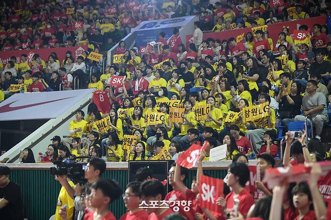 챔피언결정전 7차전을 응원하는 LG 팬들 | KBL 제공