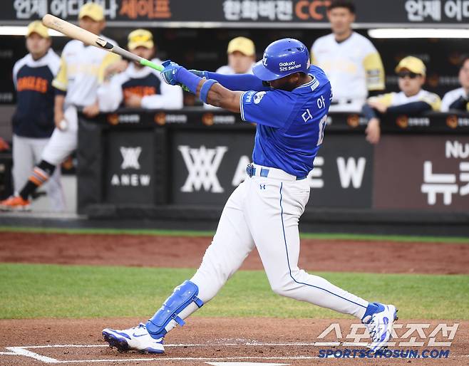 7일 대전 한화생명볼파크에서 열린 삼성-한화전. 1회초 1사 1, 3루 디아즈가 1타점 적시타를 치고 있다. 대전=정재근 기자 cjg@sportschosun.com/2025..5.7/