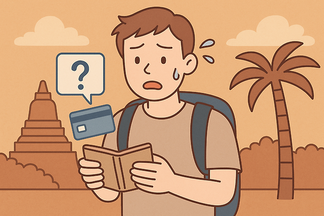 챗GPT가 그린 카드를 잃어버린 여행객의 모습. <챗GPT>