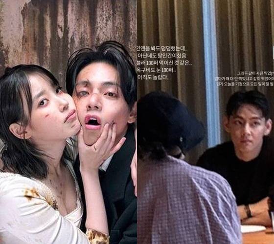 아이유, 뷔/사진=아이유 계정, 온라인 커뮤니티