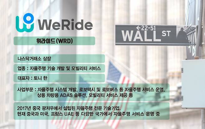 위라이드가 21일(현지시각) 21% 급등했다. 사진은 위라이드 기업 정보. /사진=김은옥 기자