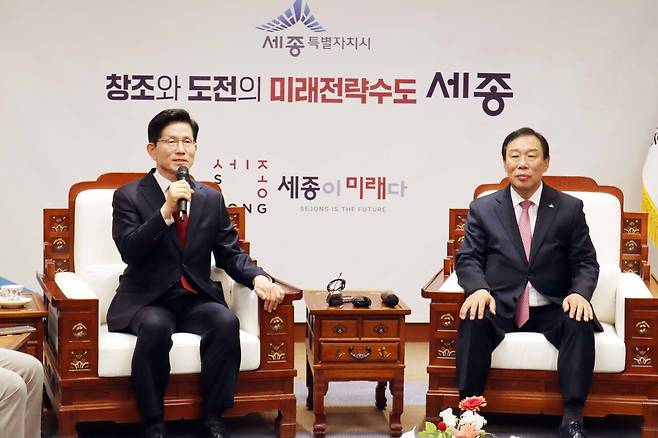 5월1일 세종시청을 방문한 김문수 국민의힘 대선 후보. ⓒ연합뉴스