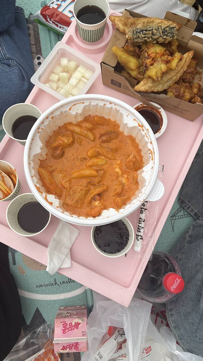 시민들이 플라스틱 용기에 담긴 배달음식을 시켜 먹고 있다. 박연수 기자