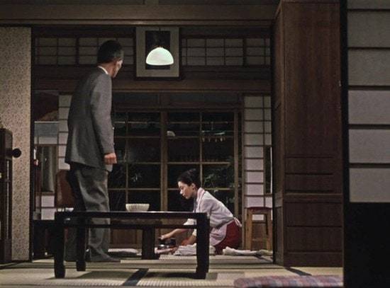 오즈 야스지로 감독 유작 ‘꽁치의 맛’(1962년)의 아버지와 딸.