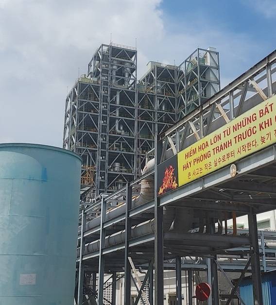 HS효성 베트남 법인에 있는 고상중합탑. 한영대 기자