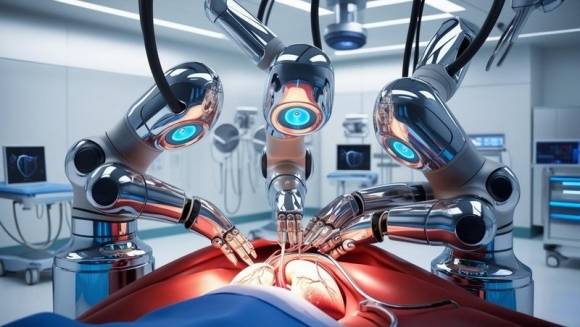 수술하는 AI 로봇 이미지.