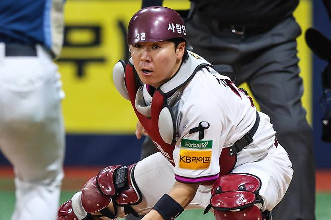 피치컴을 착용한 키움 포수 김재현. 사진제공= 키움 히어로즈