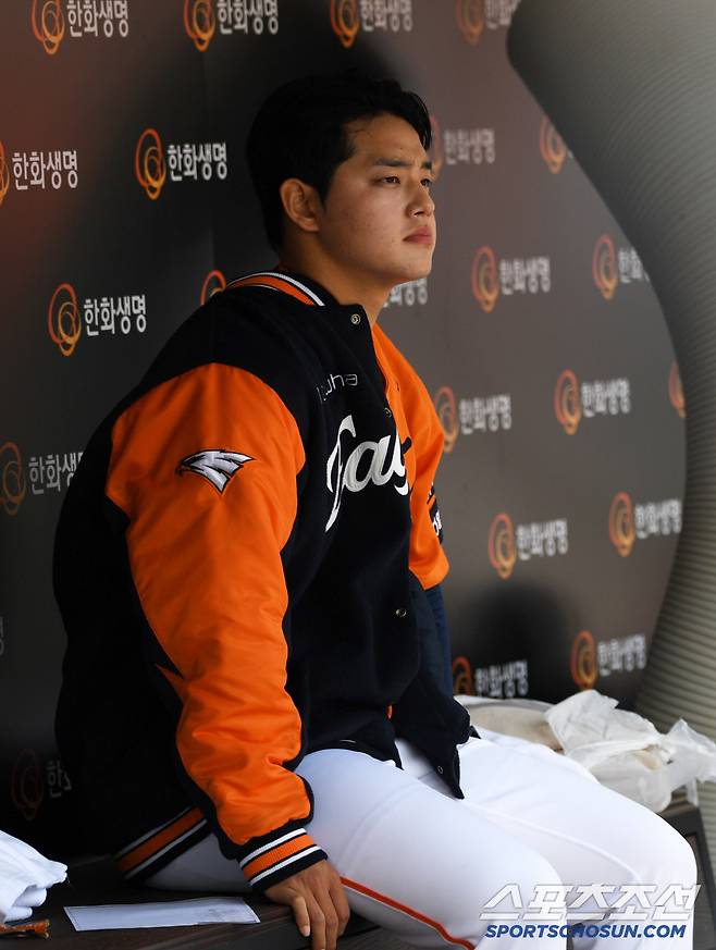 25일 대전 한화생명볼파크에서 열린 한화 이글스와 롯데 자이언츠의 경기. 한화 문동주가 숨을 고르고 있다. 대전=박재만 기자 pjm@sportschosun.com/2025.05.25/