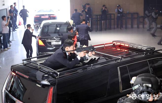 제21대 대통령 취임식을 앞두고 대통령경호처가 27일 취임 퍼레이드 및 특수 경호 훈련을 서울 강서구 경호안전교육원에서 언론에 공개했다. 2025.5.27. 대통령실사진기자단 송은석 기자 silverstone@donga.com