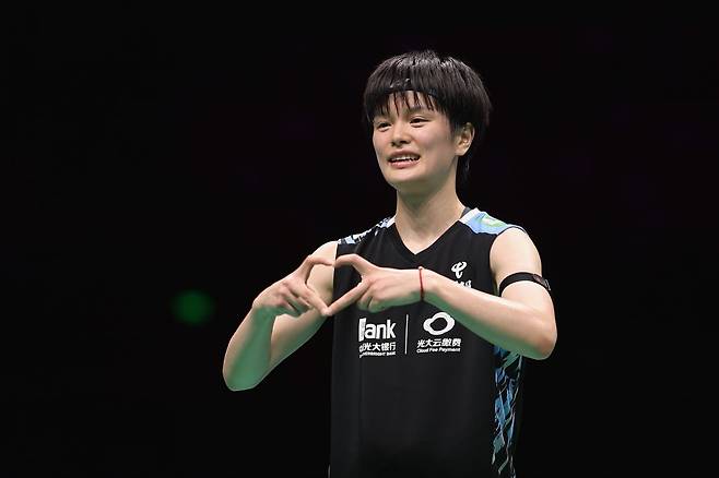 지난해 배드민턴 아시아선수권 여자 단식에서 정상에 오른 왕즈이. Getty Images코리아