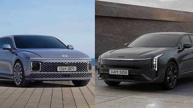 사진 : 현대차 그랜저, 기아 K8 시그니처 블랙