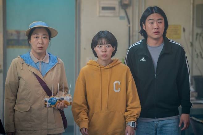 비밀에 싸인 능력을 가진 요구르트 아줌마 선녀(라미란), 심장을 이식받고 천하장사가 된 태권소녀 완서(이재인), 장풍을 쏘는 작가 지망생 지성(안재홍). 안나푸르나필름·NEW 제공