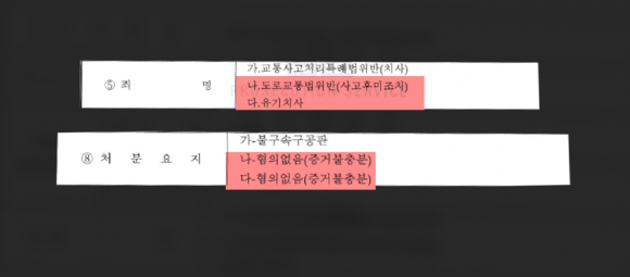 가해자 B씨에 대한 불기소이유 통지서.서울신문 영상캡처