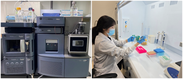 질량분석기(왼쪽)와 질량분석기를 이용한 검사 과정. 사진제공=병무청