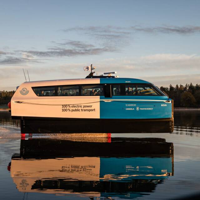 스톡홀름에서 대중교통으로 이용할 수 있는 전기 수중익선 페리인 칸델라 P-12 노바 (사진=칸델라)