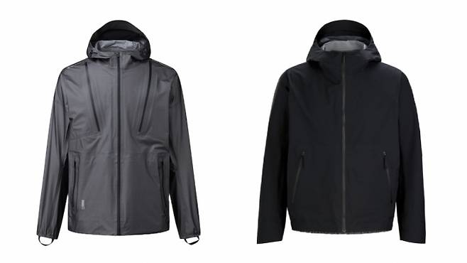 (왼쪽부터) 고어텍스 소재가 적용된 살로몬의 'UNI 트레일 그릿 고어텍스 3L 자켓', 아크테릭스 베일런스의 '시캔트 SL 재킷'/사진제공=각 사