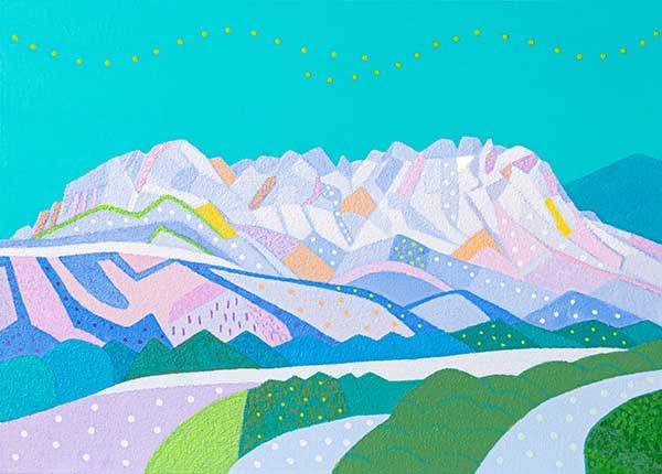 설악산 울산바위. 혼합재료, 90.9×65cm.