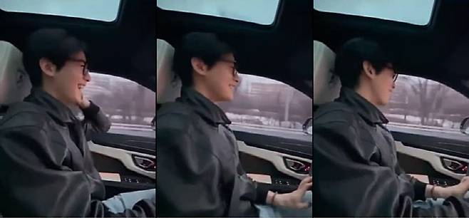 차은우가 지난 2월 올린 인스타그램 게시물을 통해 람보르기니 우루스를 주행 중인 모습을 공개했다. (사진=차은우 인스타그램 캡쳐)